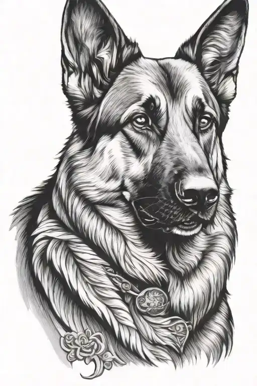 German Shepard black and grey tattoo design tattoo design idea