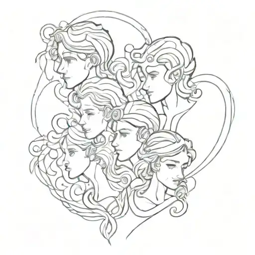 Parents - mother Shiree dad - Hayden - husband and wife and two children Kira 16 and Alaric 14 - Interlocking Hearts tattoo design idea