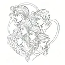 Parents - mother Shiree dad - Hayden - husband and wife and two children Kira 16 and Alaric 14 - Interlocking Hearts tattoo design idea