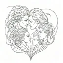 Parents - mother Shiree dad - Hayden - husband and wife and two children Kira 16 and Alaric 14 - Interlocking Hearts tattoo design idea