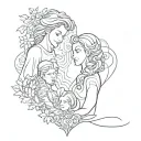 Parents - mother Shiree dad - Hayden - husband and wife and two children Kira 16 and Alaric 14 - Interlocking Hearts tattoo design idea