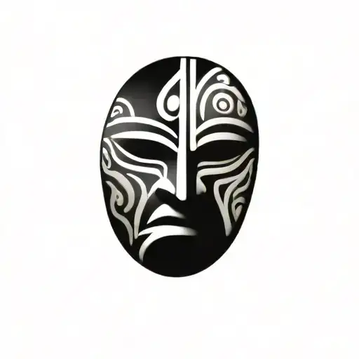 maori warrior mask tattoo design idea