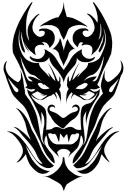 Devil face morphing tattoo design idea