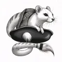 an ermine with a vietnamese hat tattoo design idea