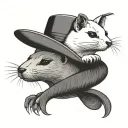 an ermine with a vietnamese hat tattoo design idea