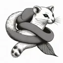 an ermine with a vietnamese hat tattoo design idea