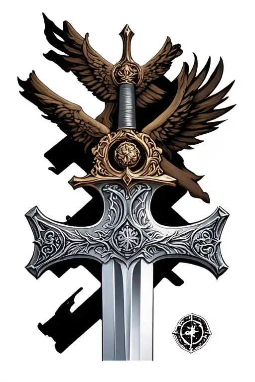cross that turns into a sword tattoo tattoo design idea