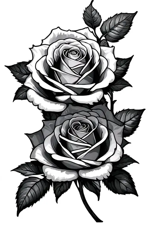 roses and meat tattoo design idea