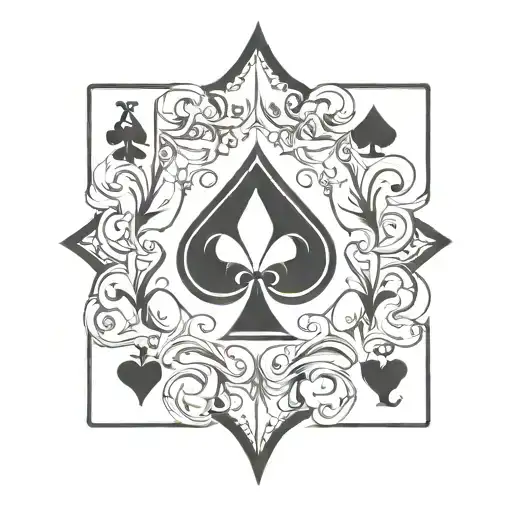 card spade card suit tattoo design idea