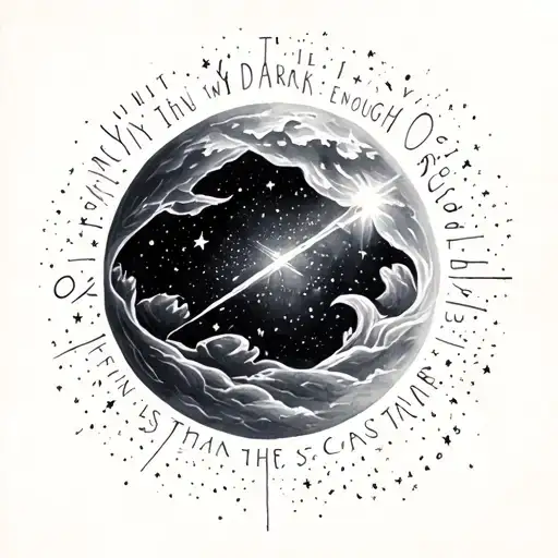 only when it is dark enough you can see the stars tattoo design idea