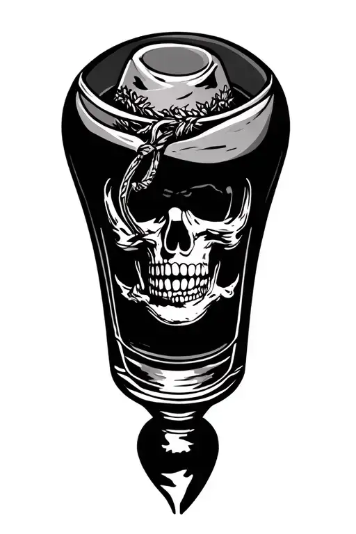 Western Redneck, Bourbon glass, Nature tattoo design idea