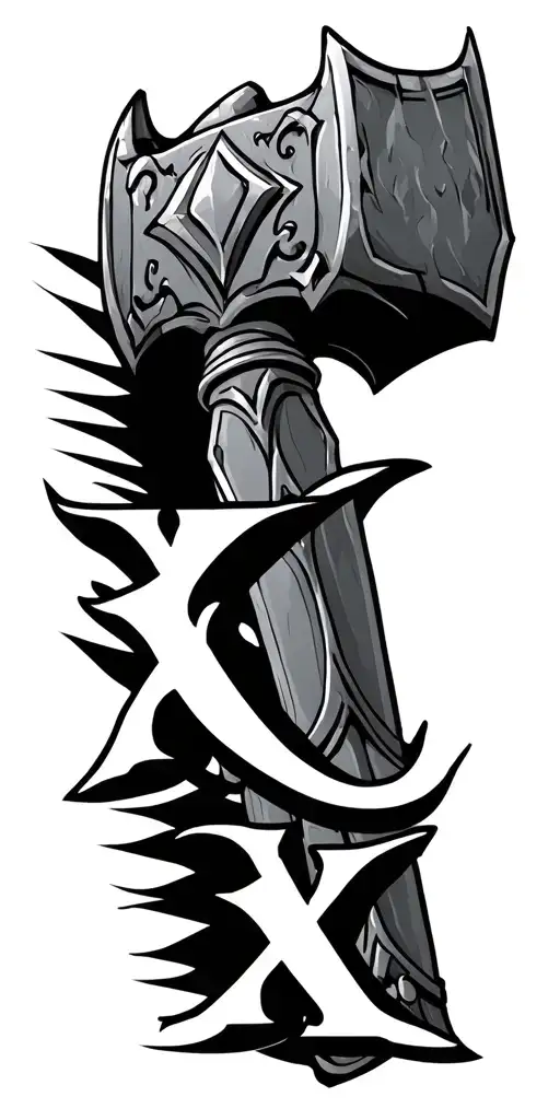 "XX" Thor"s Hammer tattoo design idea