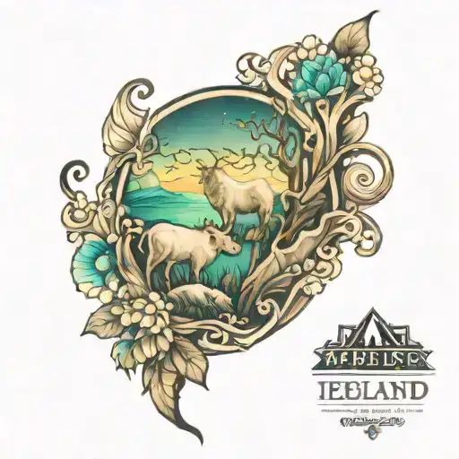 iceland norther light tattoo design idea