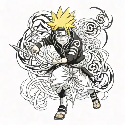 naruto in sage of six paths mode tattoo design idea