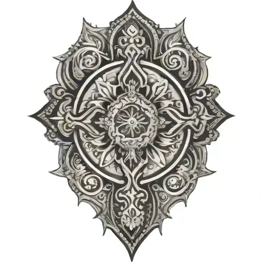 Mandala with a Cross in the middle tattoo design idea