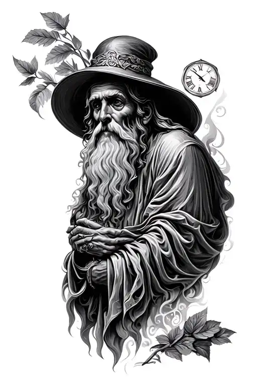 Father Time tattoo design idea