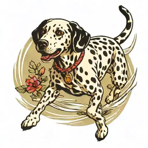 dalmatian running tattoo design idea