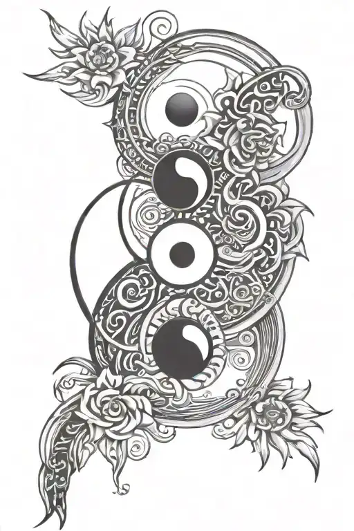 yin / yang, eternal life, ohm namah shivaya, breathe, love, joy, freedom, moon, sun, unlimited  tattoo design idea