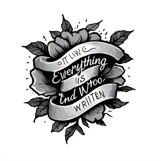 everything is written  tattoo design idea