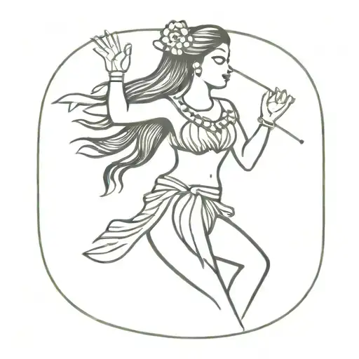 hula dancer tattoo design idea