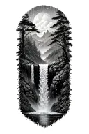 a waterfall that turns into rain drops tattoo design idea