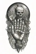 horror movie inspired tattoo featuring iconic symbols such as a balloon and freddy krueger hands tattoo design idea