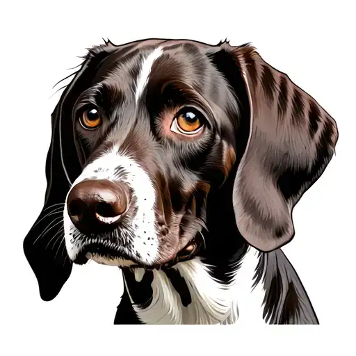 German shorthair pointer dog tattoo design idea