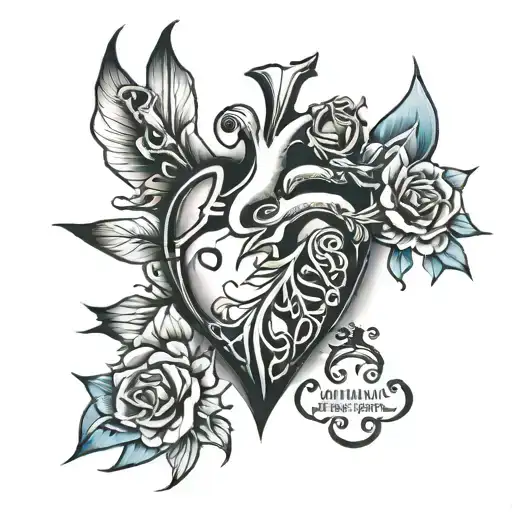 autonomy correct heart broken mended together tattoo design idea