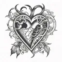 autonomy correct heart broken mended together tattoo design idea