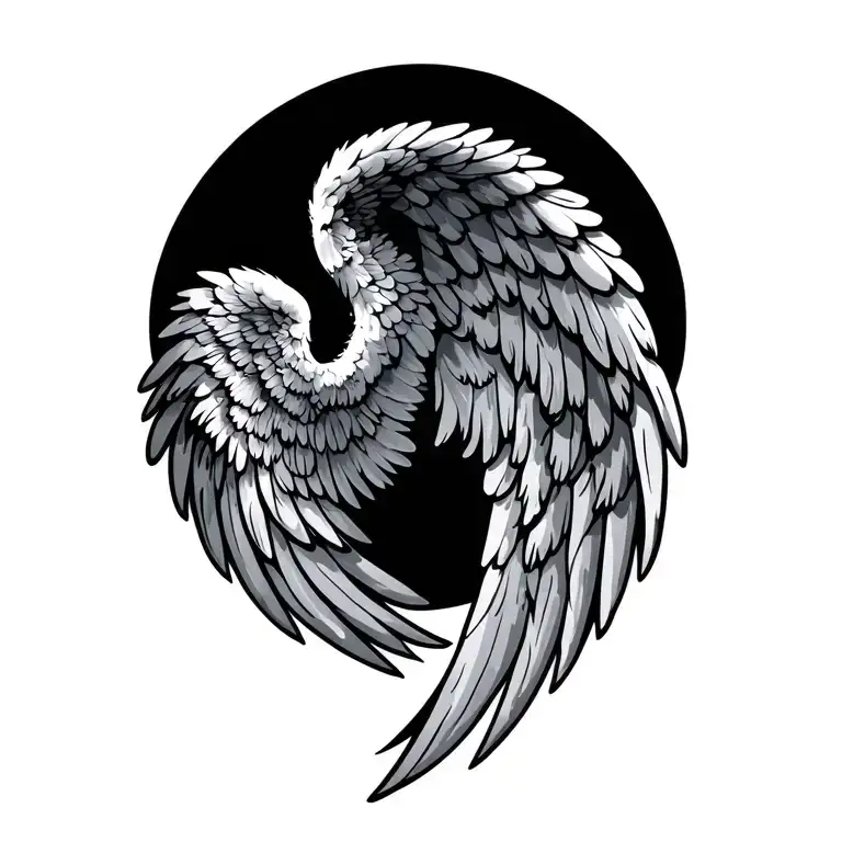 angel wing, wire wrapped tattoo design idea