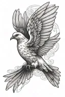 dove flying tattoo design idea