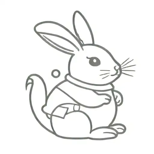 A girly themed tattoo featuring a patchwork style stuffed-toy rabbit holding a rubber ducky tattoo design idea