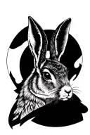 hare head tattoo design idea