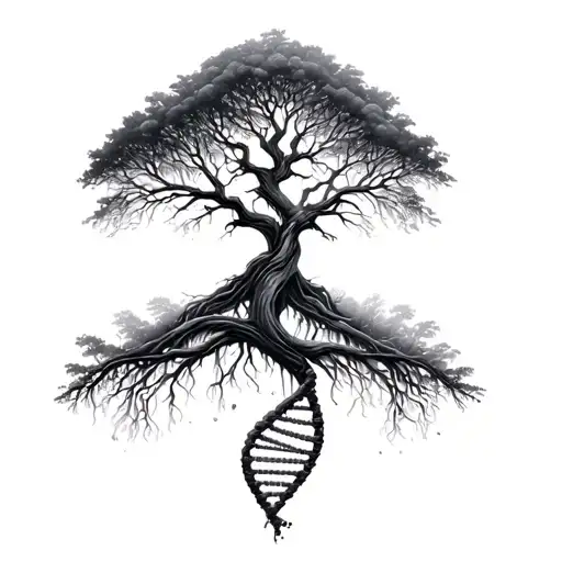tree dna strand forming the shape tattoo design idea