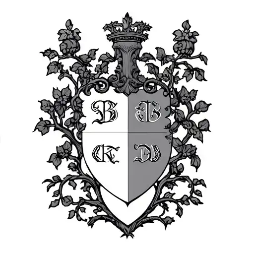 coat of arms initials family tree tattoo design idea
