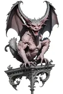 dark gargoyle gothic architecture tattoo design idea