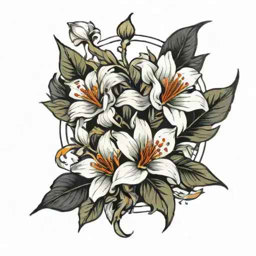 G>^V with flowers growing tattoo design idea
