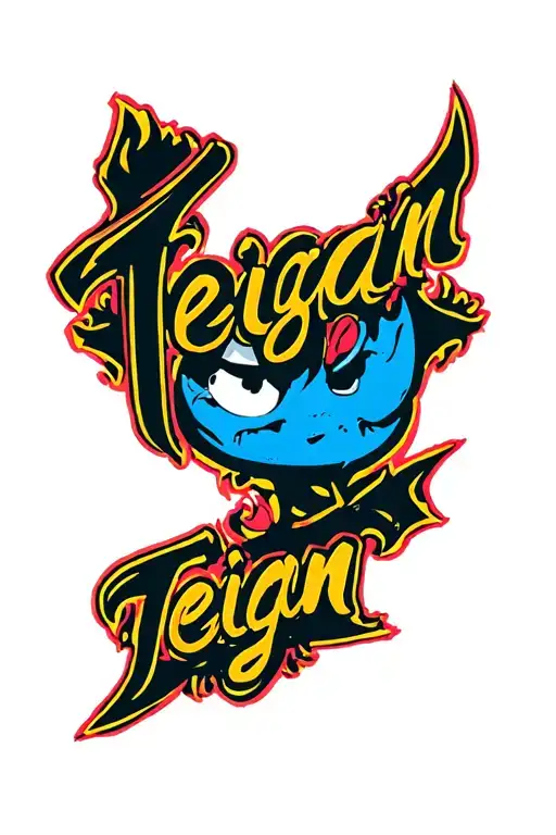 "Teigan" child's name tattoo tattoo design idea