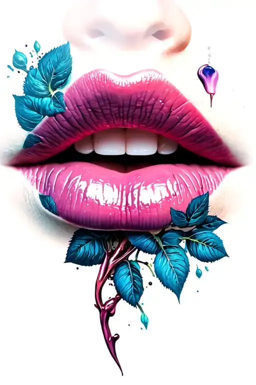 lips tattoo design idea