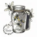 fireflies in a jar tattoo design idea