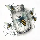 fireflies in a jar tattoo design idea