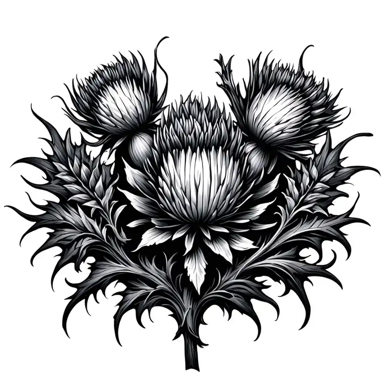 thistle thorn vine tattoo design idea