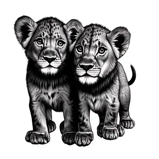 3 Lion Cubs tattoo design idea