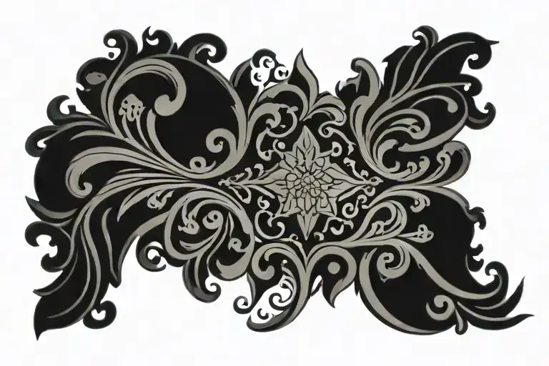 Damask Ornament, Tarot Hermet tattoo design idea