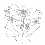 forget me knot flower with cobwebs tattoo design idea