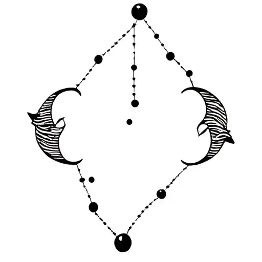 Libra and Pisces constellation tattoo design idea