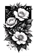 minimalist feminine tattoo design floral composition representing the family tattoo design idea