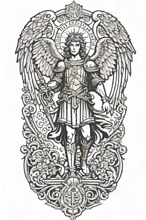 st Michael the archangel tattoo design idea