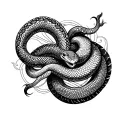 mandala design incorporating elements five snakes tattoo design idea