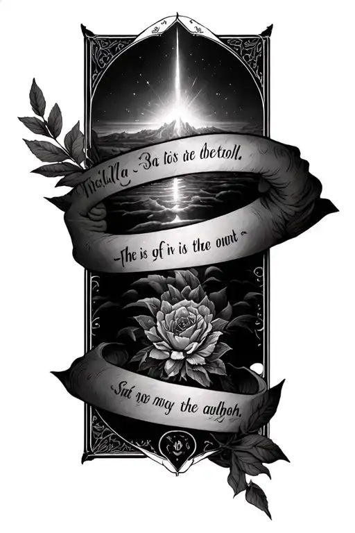Psalms 23:4 Verse with imagery on forearm sleeve tattoo design idea